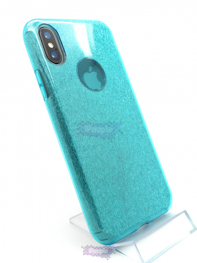 Фото Блестящий чехол для iPhone XS / X, Бирюзовый