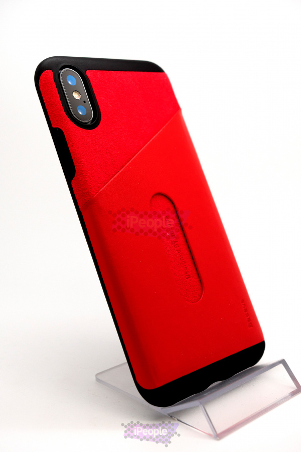 Фото Чехол Baseus Card Pocket Case для iPhone X, Красный