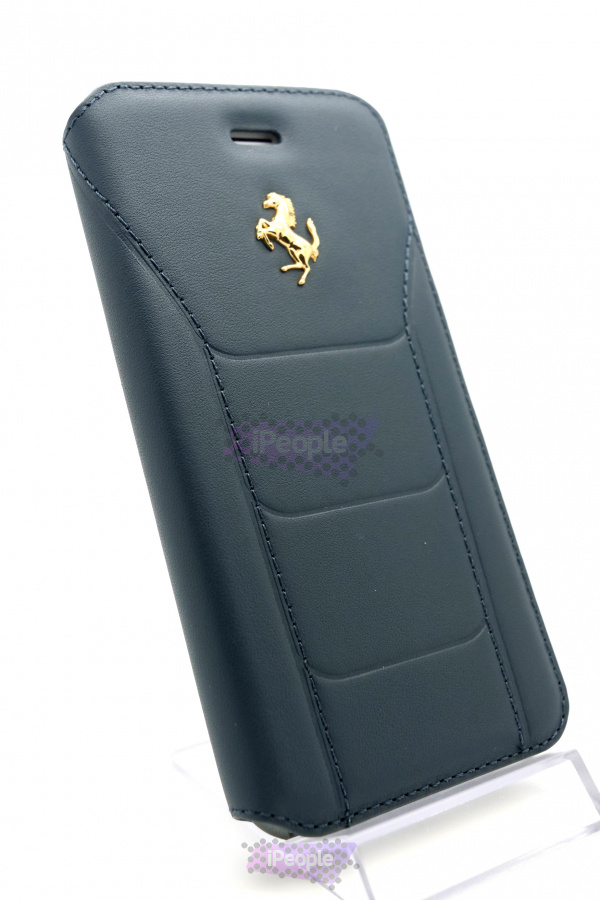 Фото Чехол Ferrari Genuine Leather Folio для iPhone 8 / 7, Синий