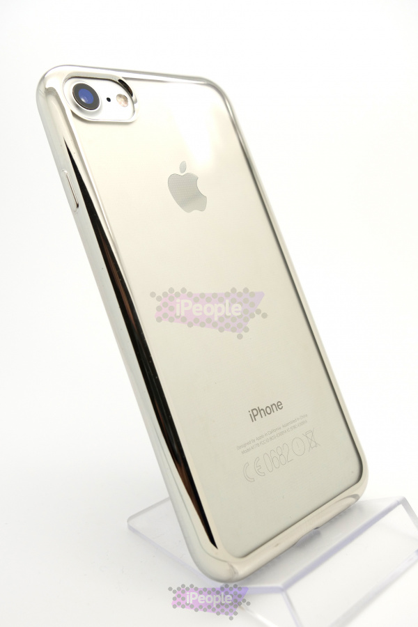 Фото Прозрачный чехол с цветной рамкой для iPhone 8 / 7, Серебряный