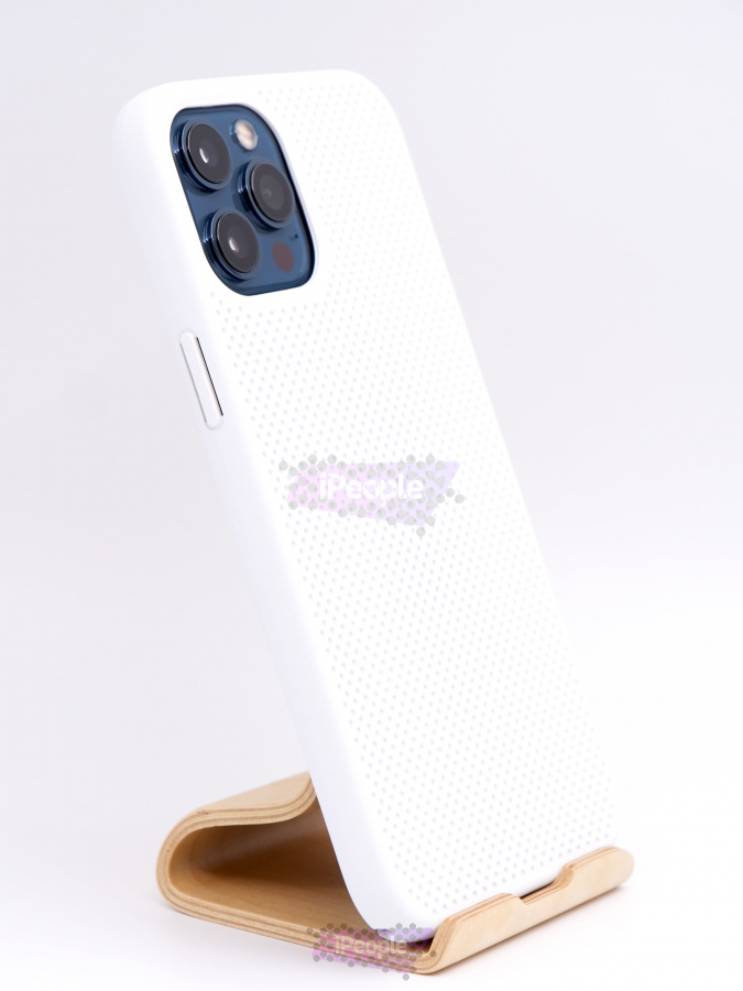 Фото Пластиковая 4D накладка перфорированная для iPhone 12 Pro Max, Белый