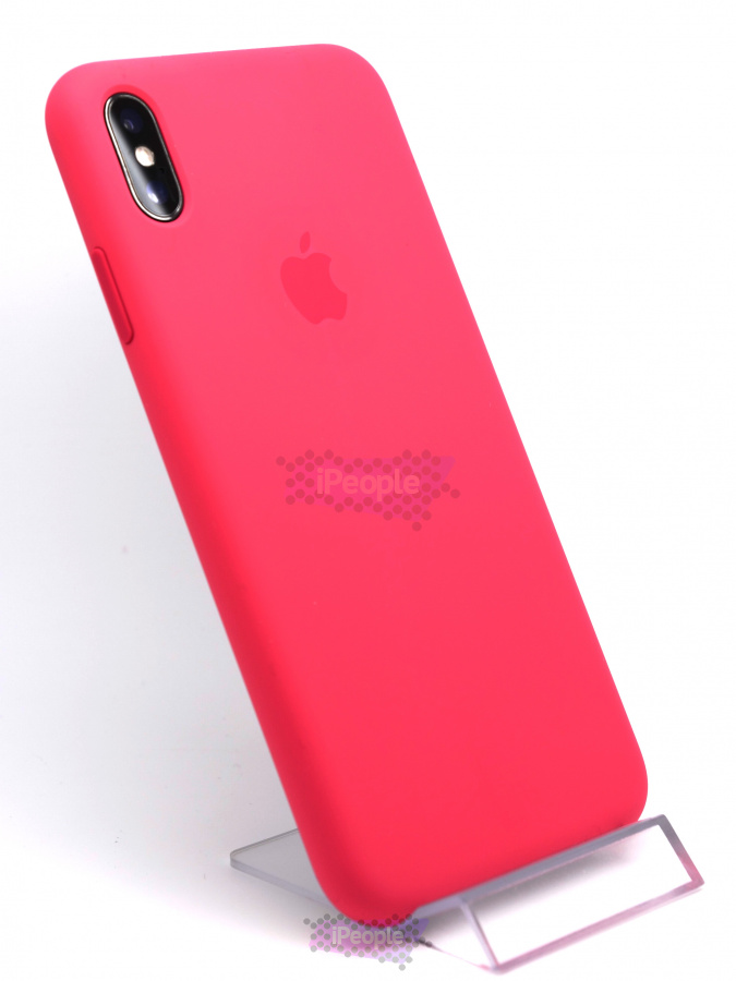 Фото Оригинальный силиконовый чехол для iPhone XS Max (MU6JP2ZM/A) Цвет - Hibiscus, Малиновый