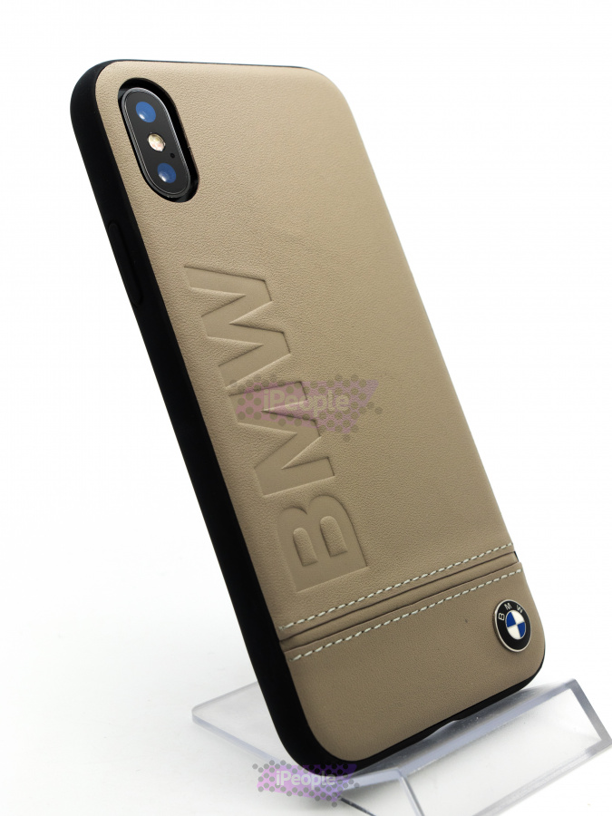 Фото Чехол-накладка BMW Signature Logo Imprint для iPhone XS / X, Бежевый