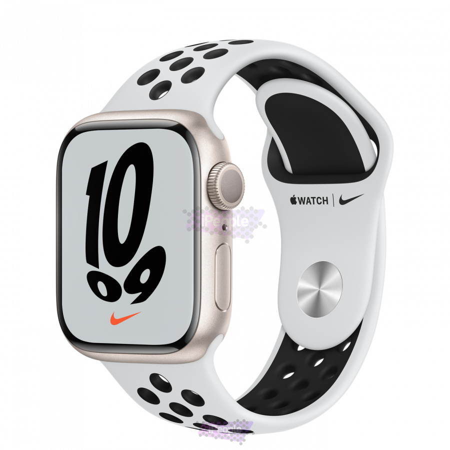 Фото Купить Apple Watch Series 7 () <br>41 мм Корпус из алюминия цвета «сияющая звезда» • Спортивный ремешок Nike по низкой цене в Москве