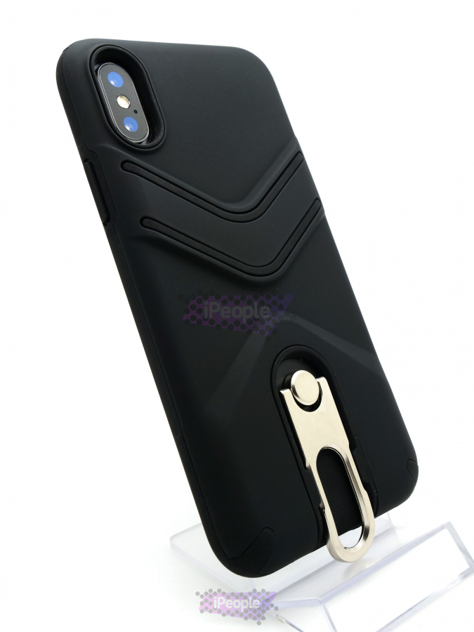 Фото Противоударный чехол с подставкой для iPhone X, Чёрный