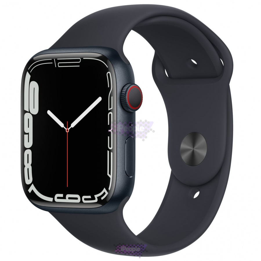 Фото Купить Apple Watch Series 7 (MKJP3) <br>45 мм + Cellular Корпус из алюминия цвета «тёмная ночь» • Спортивный ремешок по низкой цене в Москве