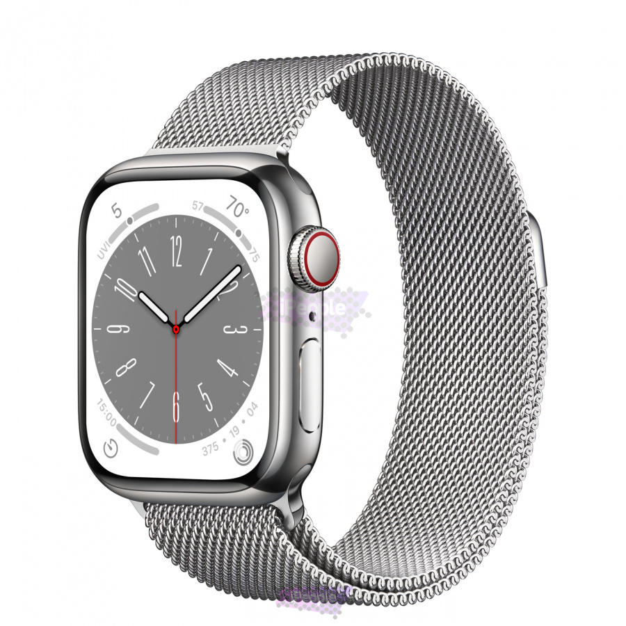Фото Купить Apple Watch Series 8 <br>41 мм Stainless Steel «Silver» with Milanese Loop с функцией GPS + Cellular по низкой цене в Москве