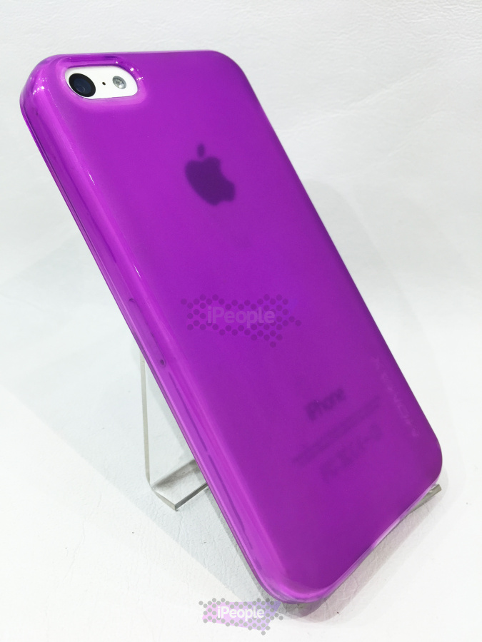 Фото Силиконовый чехол на iPhone 5C Momax Clear Twist Hello, Фиолетовый