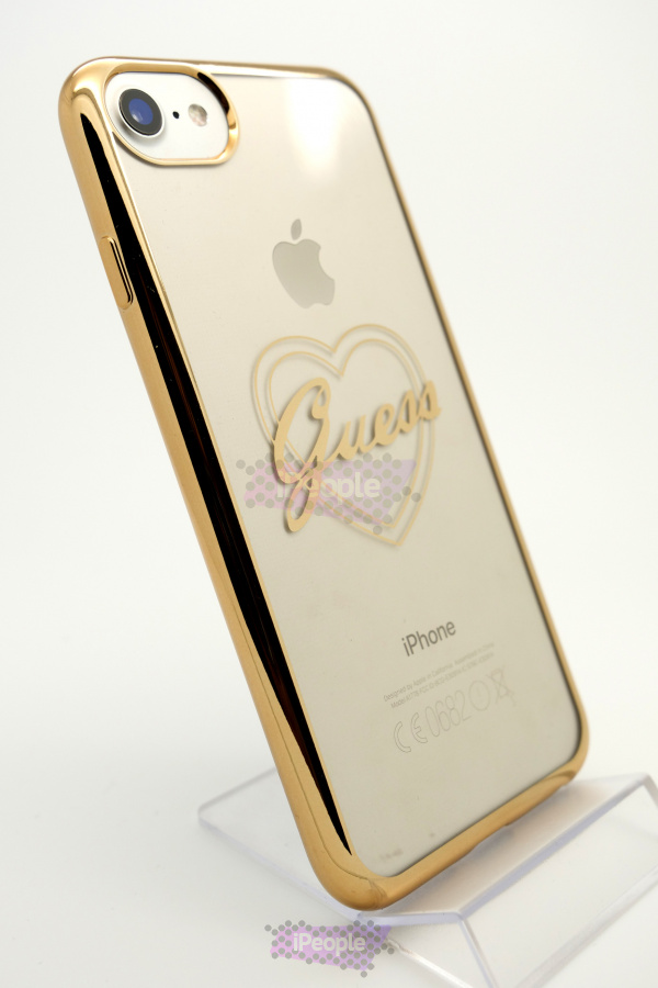 Фото Чехол Guess Signature Heart Hard для iPhone SE 2020 / 8 / 7, Золотой