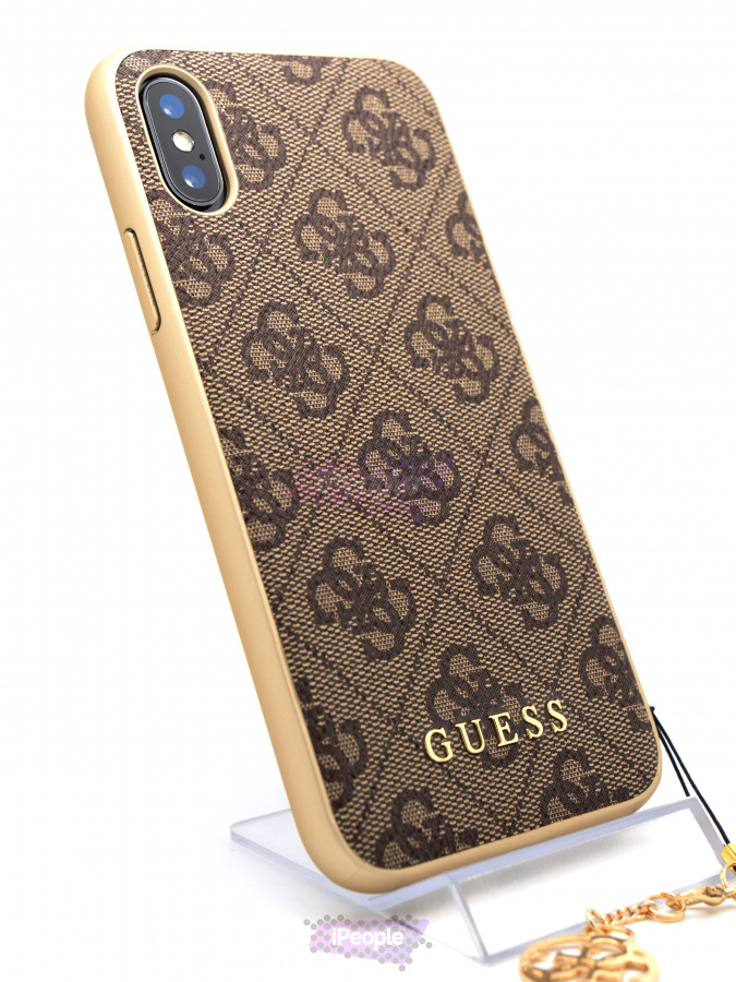 Фото Чехол Guess Charms Collection Hard для iPhone XS / X, Коричневый