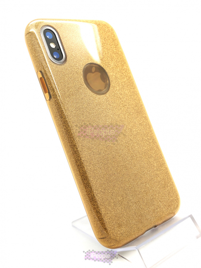 Фото Блестящий чехол для iPhone XS / X, Золотой