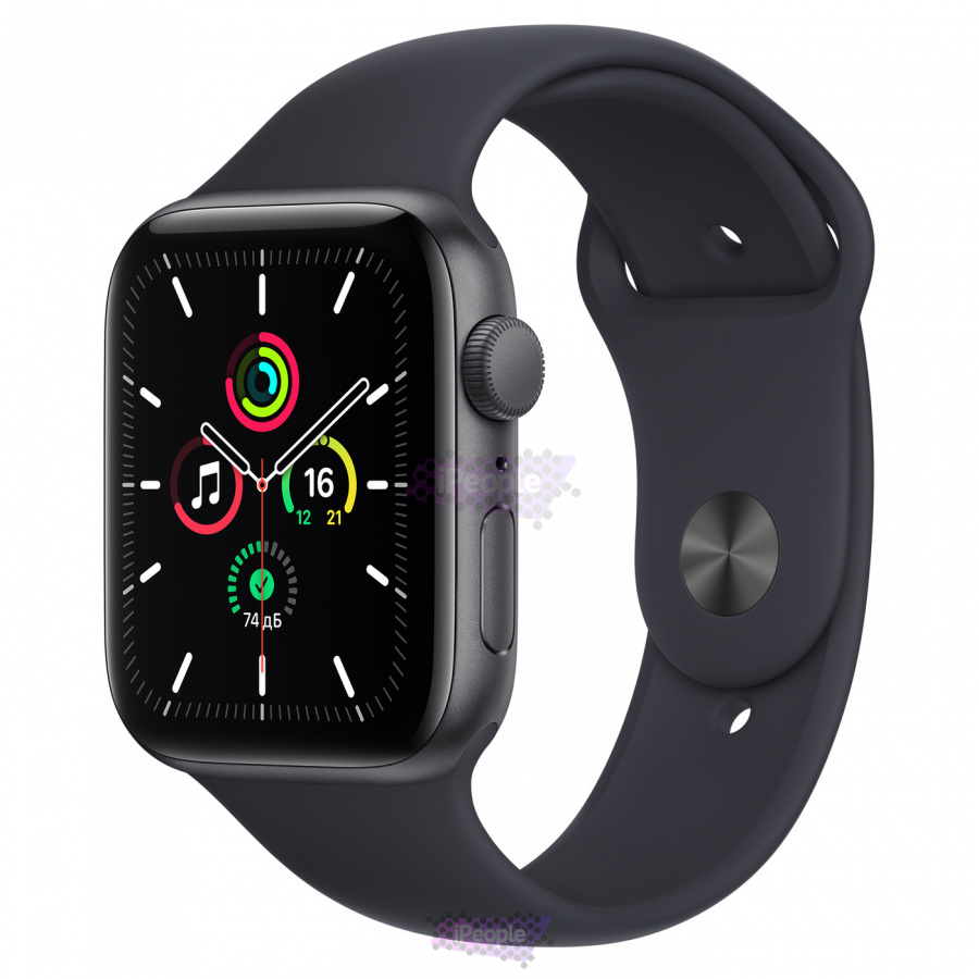 Фото Купить Apple Watch SE (MKUQ3) <br>44 мм , Корпус из алюминия цвета «тёмная ночь», Спортивный ремешок по низкой цене в Москве