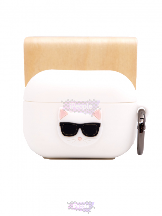 Фото Чехол Karl Lagerfeld для AirPods Pro с карабином, Белый
