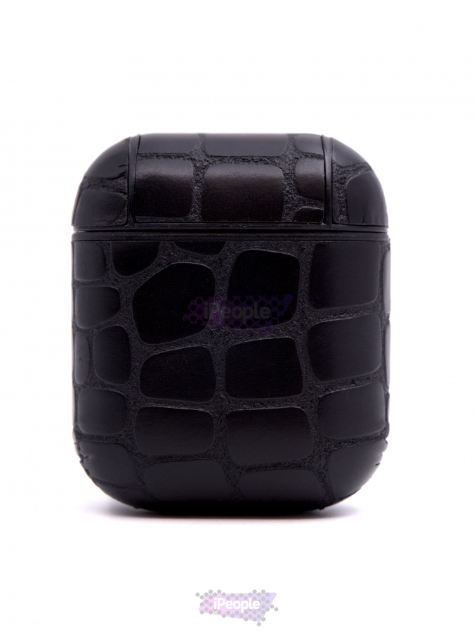 Фото Чехол Dismac Leather Croco для AirPods 1 / 2, Чёрный