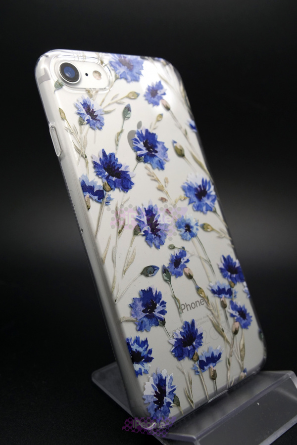 Фото Чехол Deppa ArtCase для iPhone 8 / 7, Flowers Василек, Прозрачный