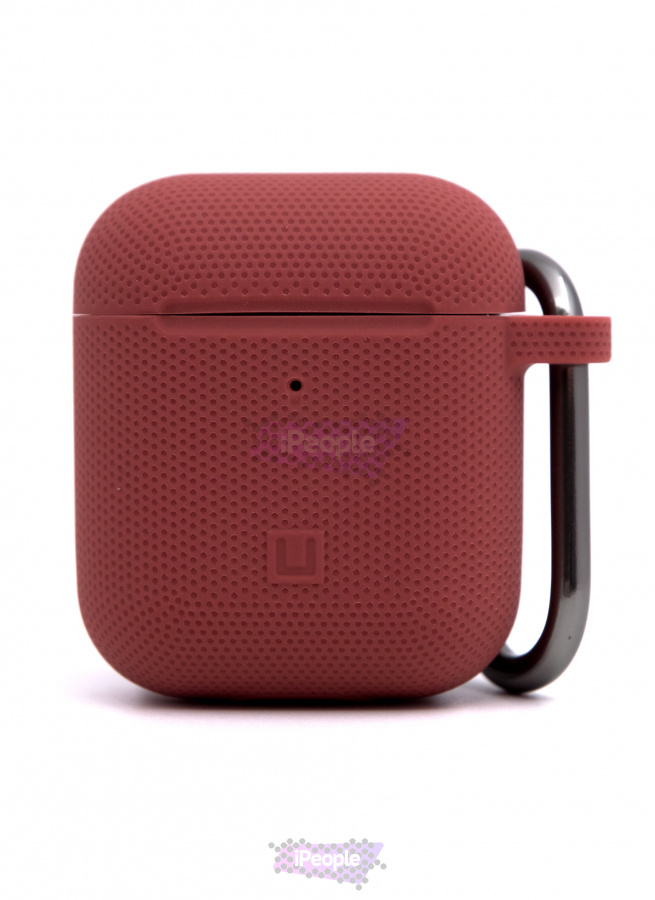 Фото Чехол UAG Dot Silicone с карабином для AirPods 1/2, Тёмно-бордовый
