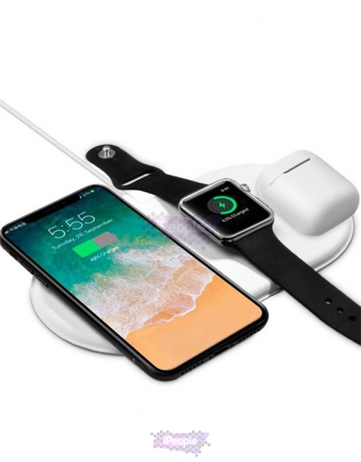 Фото Купить Беспроводная зарядка Devia 3 in 1 Wireless Charger для iPhone+iWatch+Airpods по низкой цене в Москве