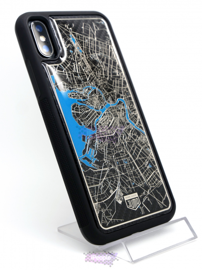 Фото Чехол JUMO Carbon & Silver. Санкт-Петербург для iPhone XS / X, Чёрный