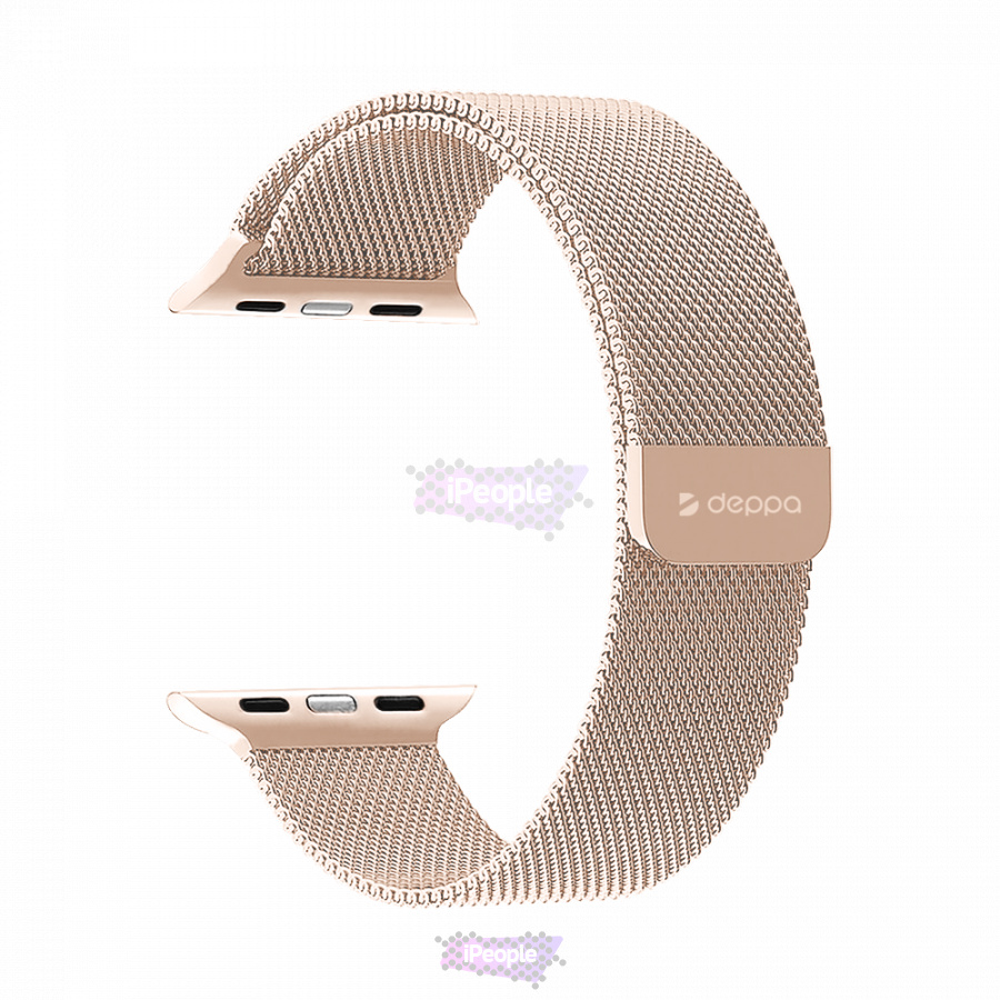 Фото Купить Ремешок Deppa Band Mesh для Apple Watch 38/40 мм, нержавеющая сталь (Золотой) по низкой цене в Москве