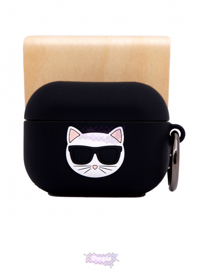 Фото Чехол Karl Lagerfeld для AirPods Pro с карабином, Чёрный