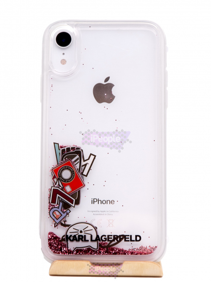 Фото Чехол Karl Lagerfeld Liquid Glitter для iPhone XR (Прозрачный), Прозрачный