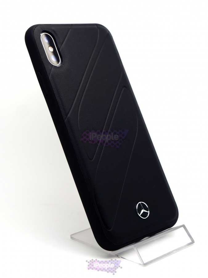 Фото Кожаный чехол Mercedes-Benz для iPhone XS Max, Чёрный