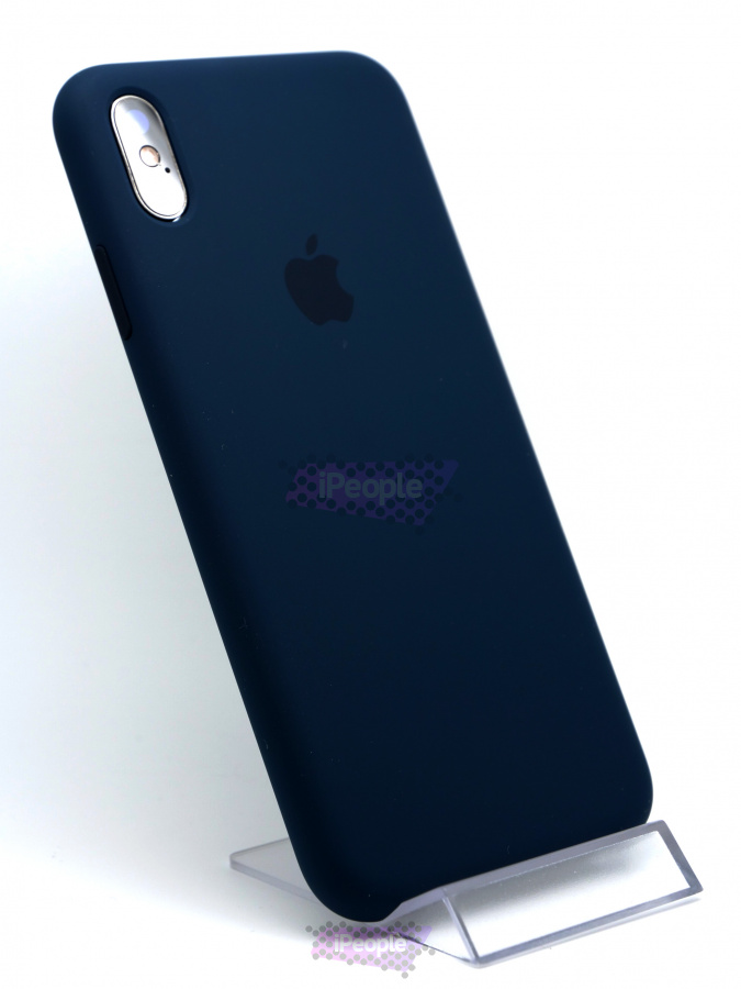 Фото Оригинальный силиконовый чехол для iPhone XS Max (MUJQ2ZM/A) Цвет - Pacific Green, Тёмно-синий