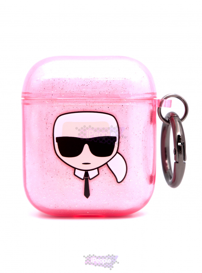 Фото Чехол Karl Lagerfeld для AirPods 1/2 с карабином, Розовый