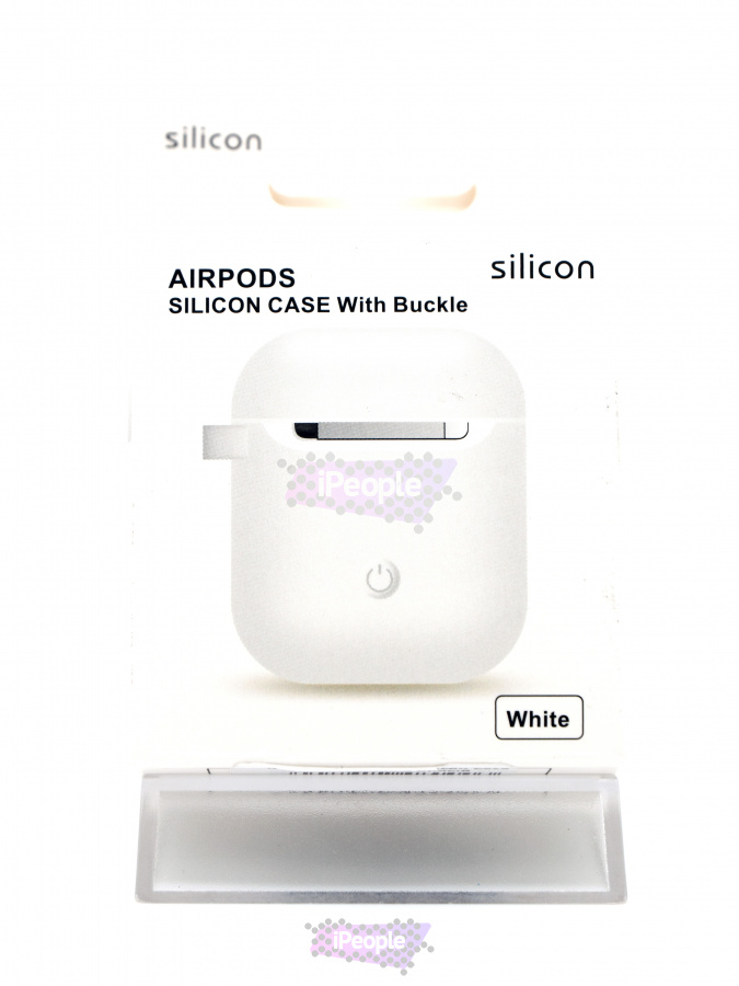 Фото Чехол AirPods Silicon Case с карабином Белый - White, Белый
