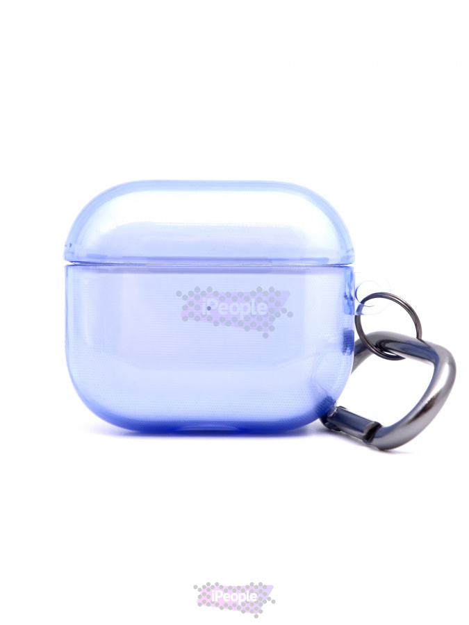 Фото Купить Силиконовый Чехол Deppa 2мм с карабином для AirPods 3 (Голубой) по низкой цене в Москве