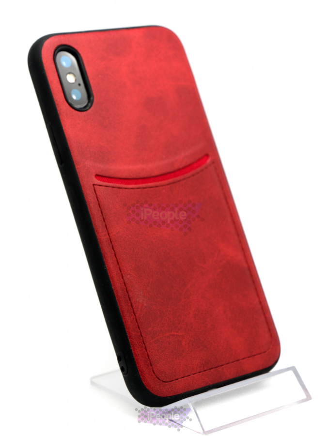 Фото Чехол iLevel с кармашком для карточки для iPhone XS / X, Красный