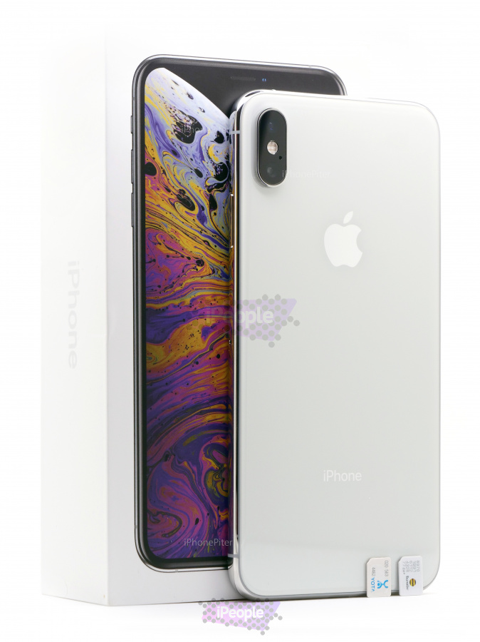 Фото Купить Apple iPhone XS Max 64Gb<br>, 2 Sim, модель A2104, Silver (Серебристый) по низкой цене в Москве