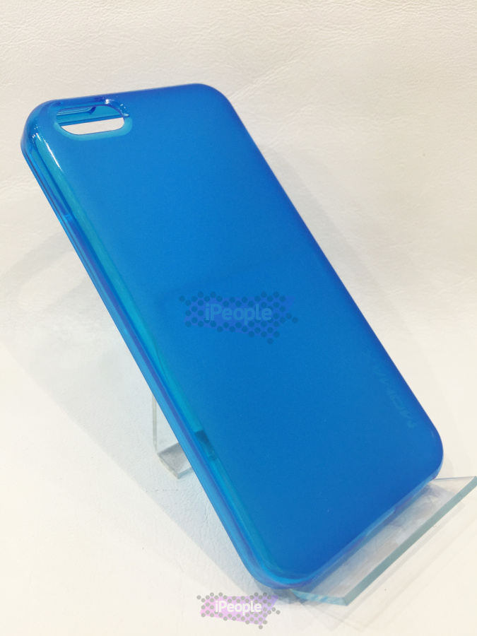 Фото Силиконовый чехол на iPhone 5C Momax Clear Twist Hello, Синий