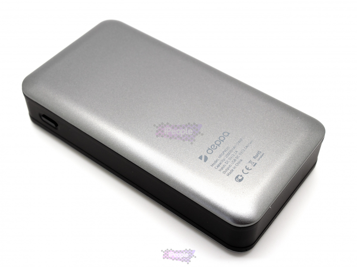 Фото Внешний АКБ NRG Power 20000 mAh, 2.1A, 2xUSB, графит, Deppa, Серый