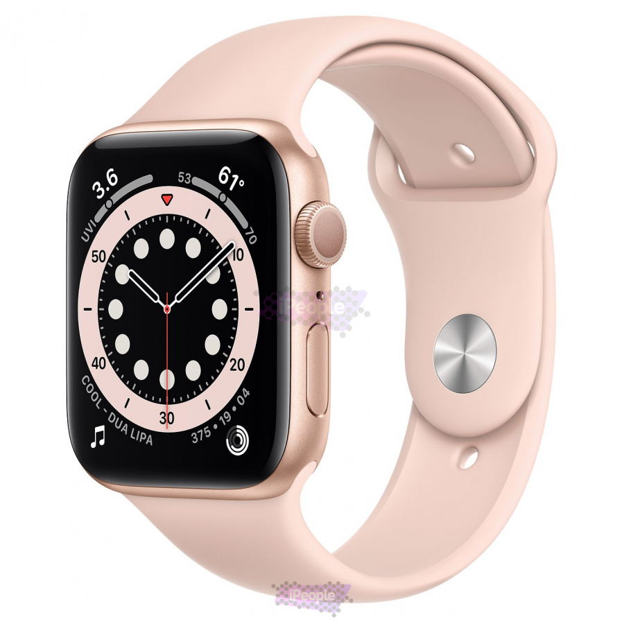 Фото Купить Apple Watch Series 6 (M00E3) <br>44 мм, корпус из алюминия золотого цвета, спортивный ремешок по низкой цене в Москве