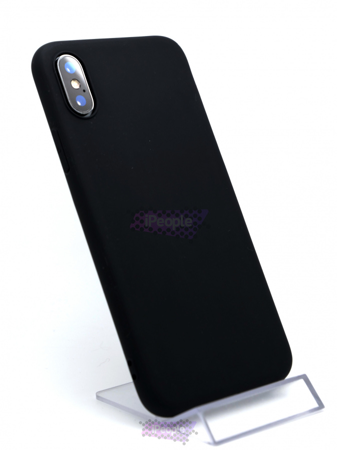 Фото Матовый полиуретановый чехол для iPhone XS / X, Чёрный