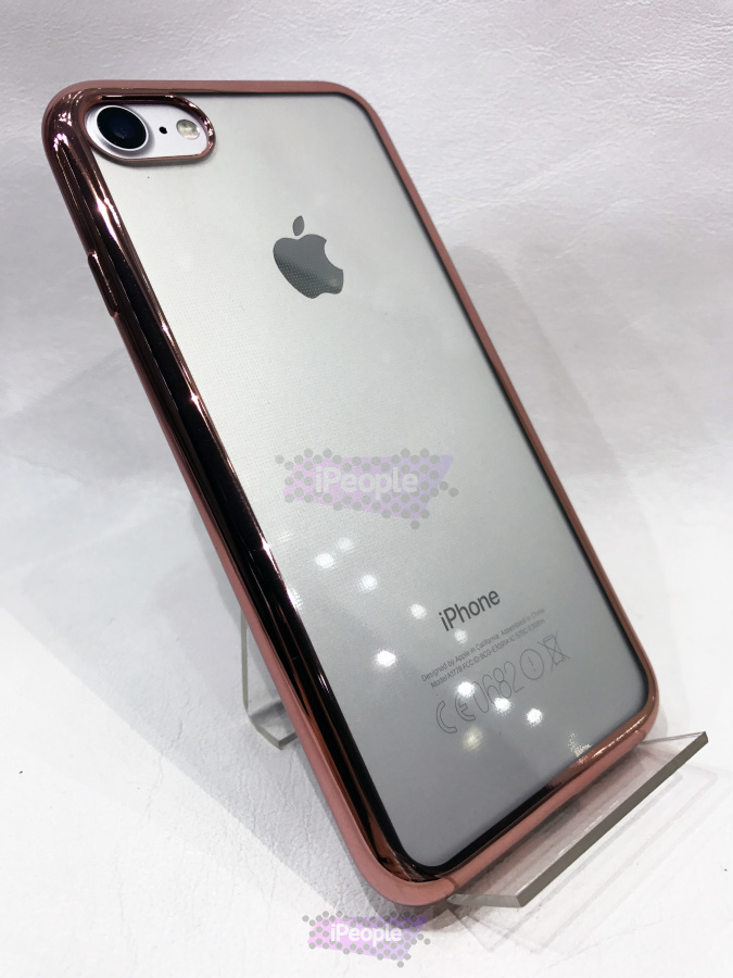 Фото Прозрачный чехол с цветной рамкой для iPhone 8 / 7, Розовый