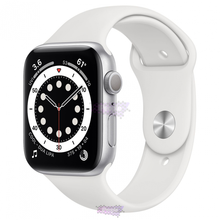 Фото Купить Apple Watch Series 6 (M00D3) <br>44 мм, корпус из алюминия серебристого цвета, спортивный ремешок по низкой цене в Москве