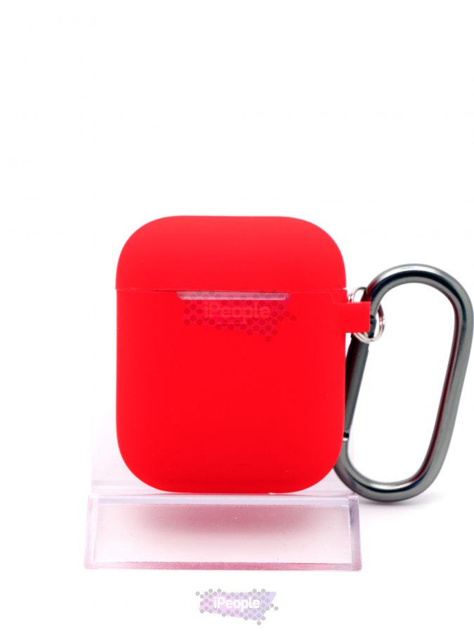 Фото Силиконовый чехол с карабином Deppa AirPods Case 1.3мм, Красный