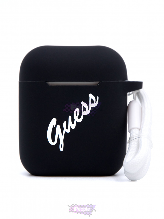 Фото Чехол Guess Silicone для AirPods 1/2, Чёрный