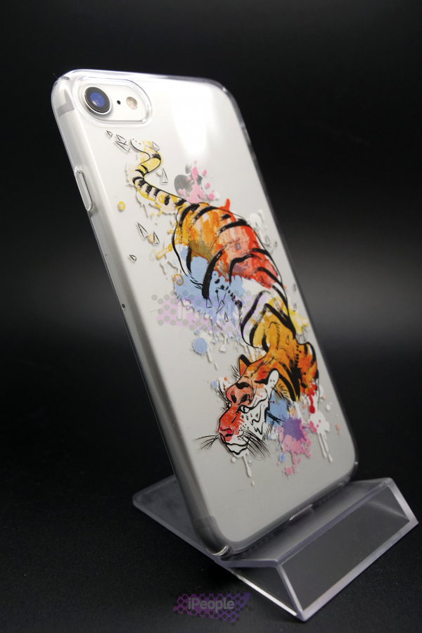 Фото Чехол Deppa ArtCase для iPhone 8 / 7, Animal Тигр, Прозрачный