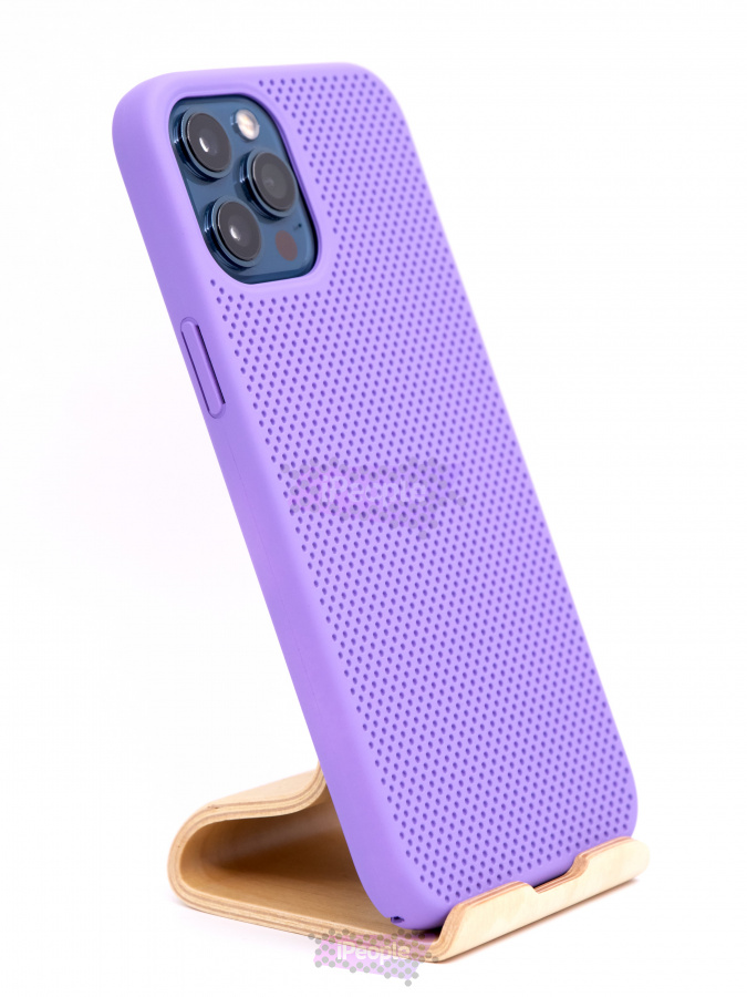 Фото Пластиковая 4D накладка перфорированная для iPhone 12 Pro Max, Фиолетовый