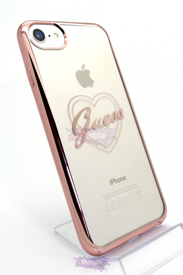 Фото Чехол Guess Signature Heart Hard для iPhone SE 2020 / 8 / 7, Розовый