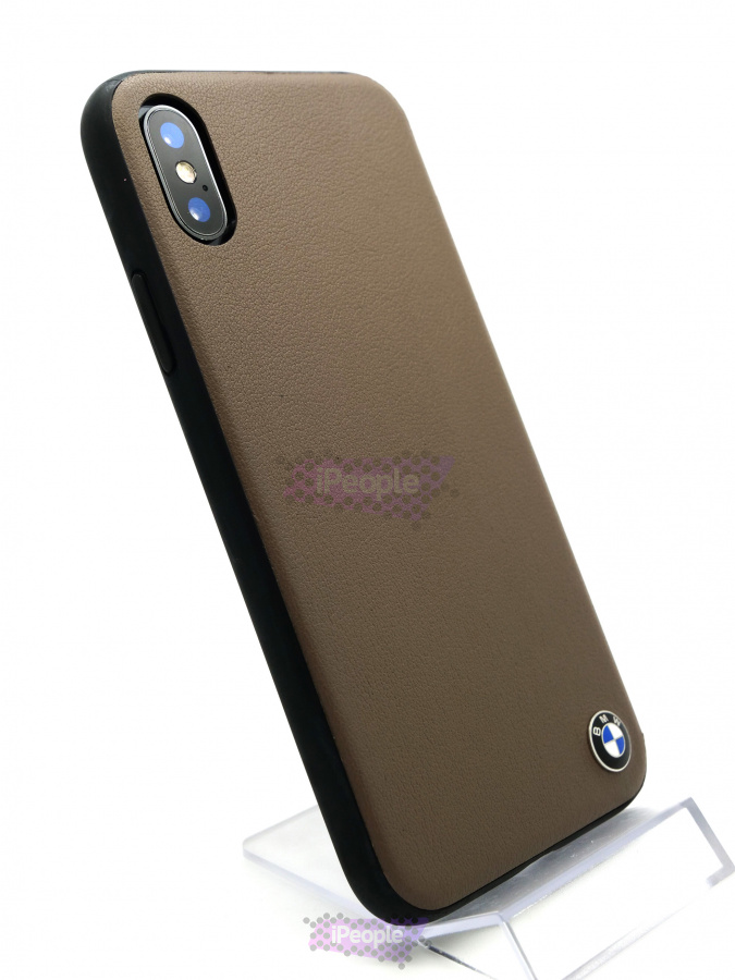 Фото Чехол-накладка BMW Signature Genuine Leather для iPhone XS / X, Коричневый