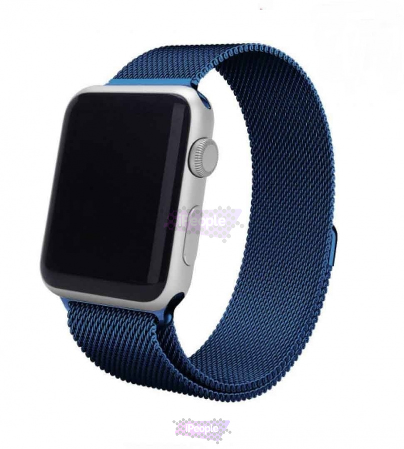 Фото Купить Браслет миланская петля для часов Apple Watch 44 / 42 мм (Тёмно-синий) по низкой цене в Москве