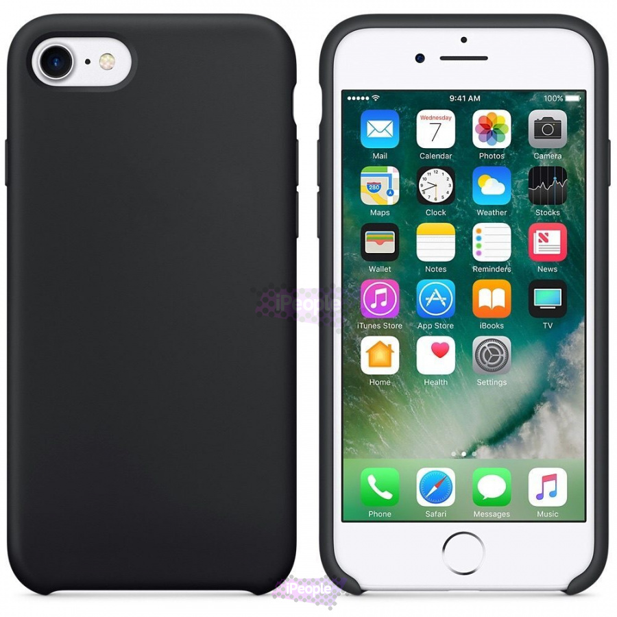 Фото Силиконовый чехол Candy для iPhone SE / 8 / 7, Чёрный