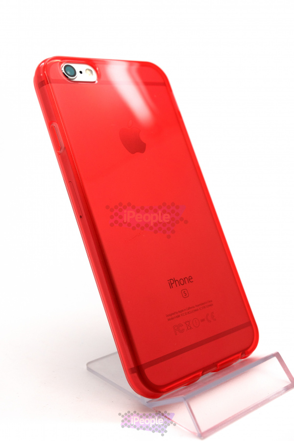 Фото Чехол из твёрдого прозрачного силикона для iPhone 6s / 6, Красный