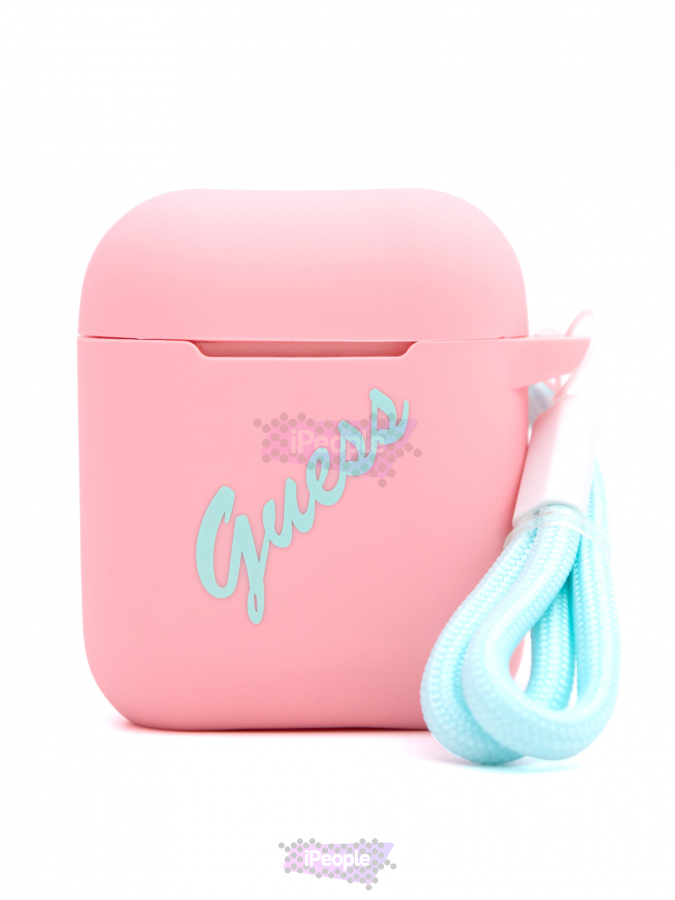 Фото Чехол Guess Silicone для AirPods 1/2, Розовый