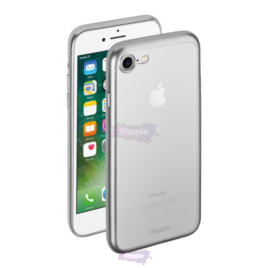 Фото Чехол Deppa Gel+ матовый для Apple iPhone 8 / 7, Серебряный