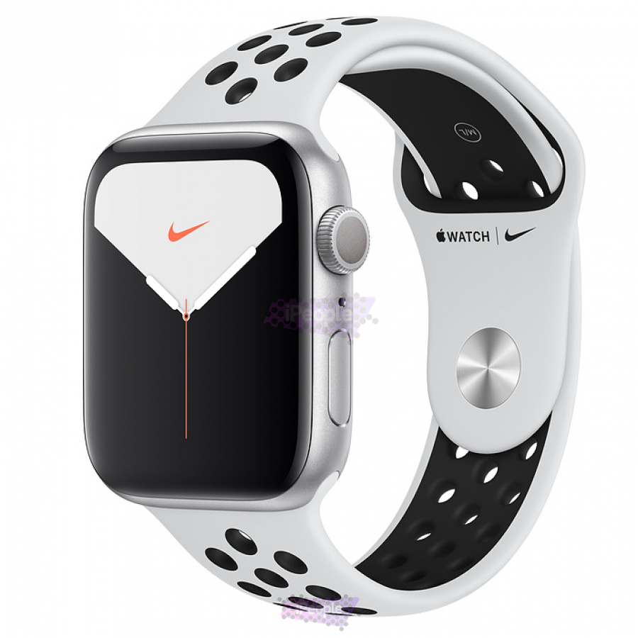Фото Купить Apple Watch Series 5 (MX3V2) <br>44 мм, спортивный ремешок Nike, корпус из алюминия серебристого цвета по низкой цене в Москве